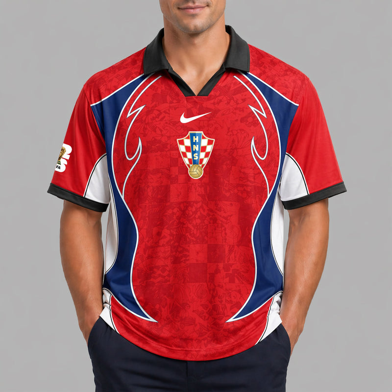 Croatia World Cup 2026 Collar Soccer Jersey PVT01