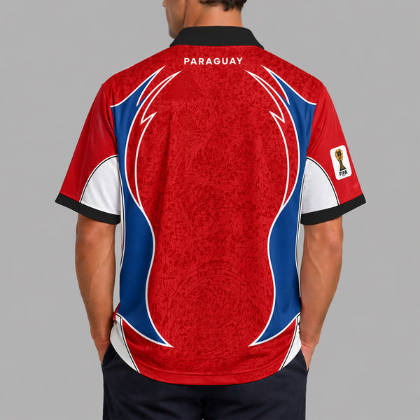 Paraguay World Cup 2026 Collar Soccer Jersey PVT01