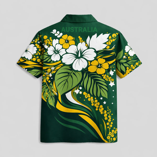 Australia World Cup 2026 Floral Hawaiian Shirt PVT02