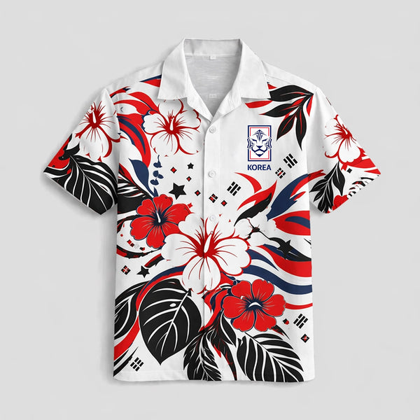 South Korea World Cup 2026 Floral Hawaiian Shirt PVT02