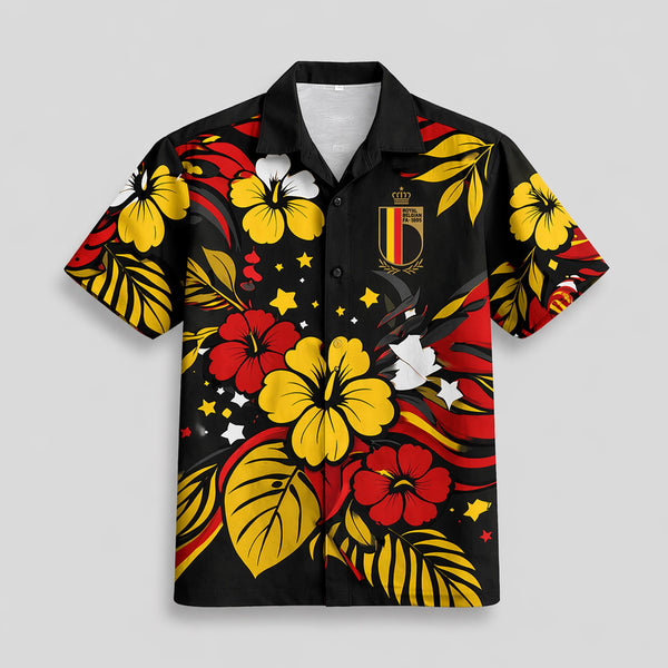 Belgium World Cup 2026 Floral Hawaiian Shirt PVT02