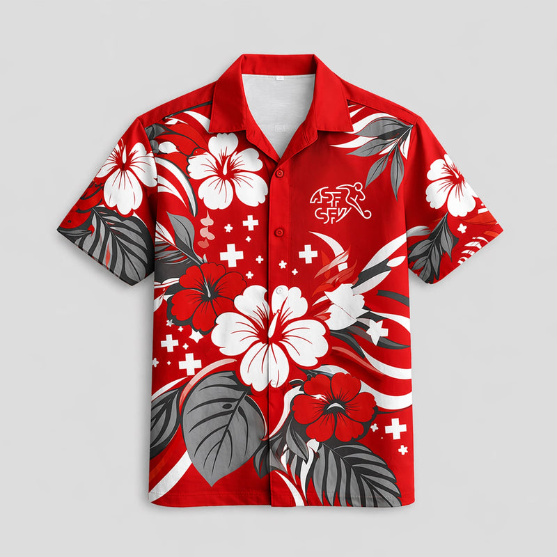 Switzerland World Cup 2026 Floral Hawaiian Shirt PVT02