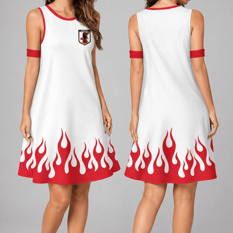 Japan World Cup 2026 Summer Dress Flame Dress
