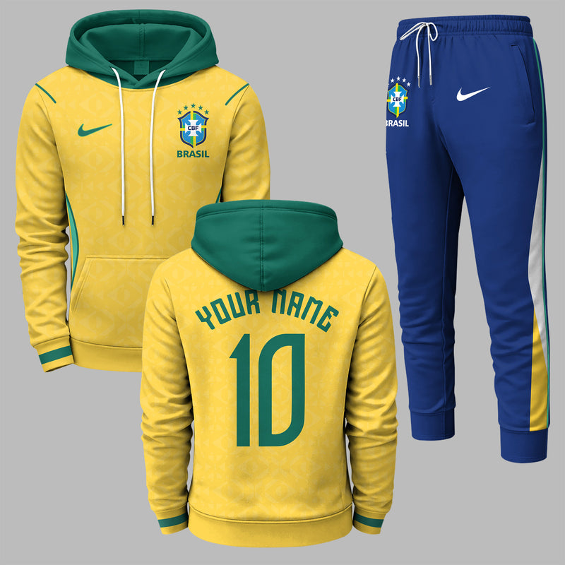 Brazil 2026 World Cup Home Hoodie Jogger Set PVT03