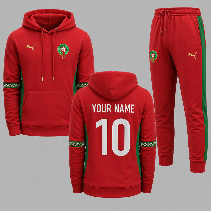 Morocco 2026 World Cup Home Hoodie Jogger Set PVT03