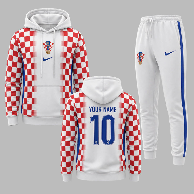 Croatia 2026 World Cup Home Hoodie Jogger Set PVT03