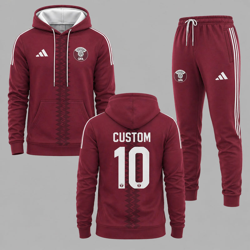 Qatar 2026 World Cup Home Hoodie Jogger Set PVT03