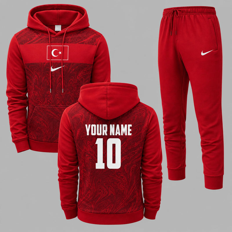 Turkey 2026 World Cup Home Hoodie Jogger Set PVT03