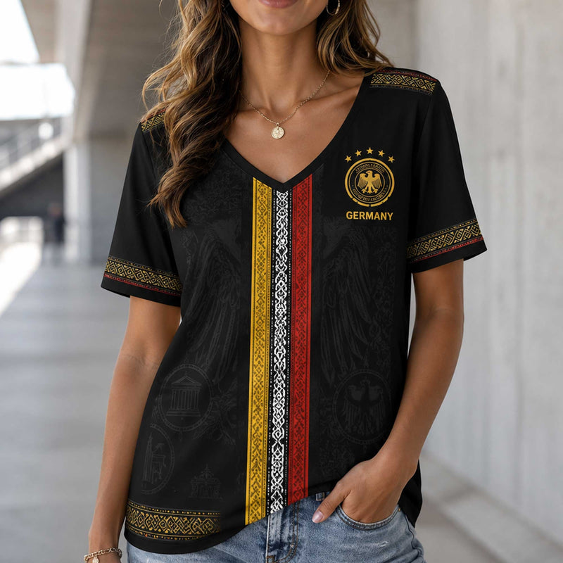 Germany World Cup 2026 Heritage Women V-neck Shirt