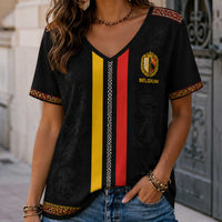 Belgium World Cup 2026 Heritage Women V-neck Shirt