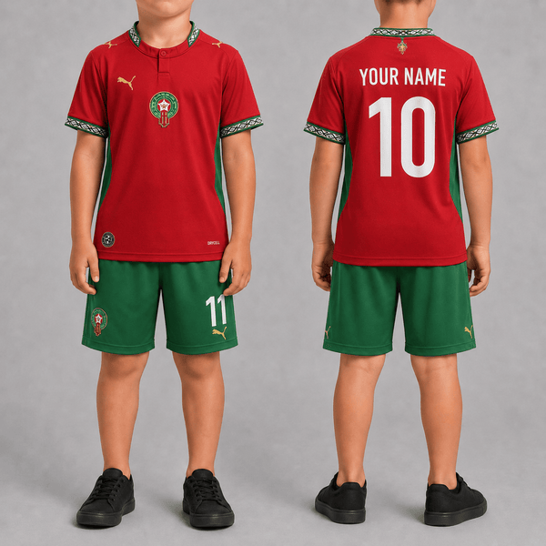 Morocco World Cup 2026 Home Kits For Kid