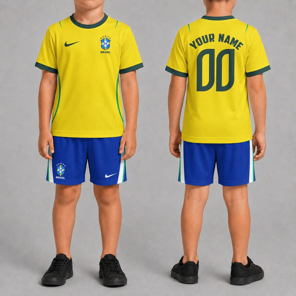 Brazil World Cup 2026 Home Kits For Kid