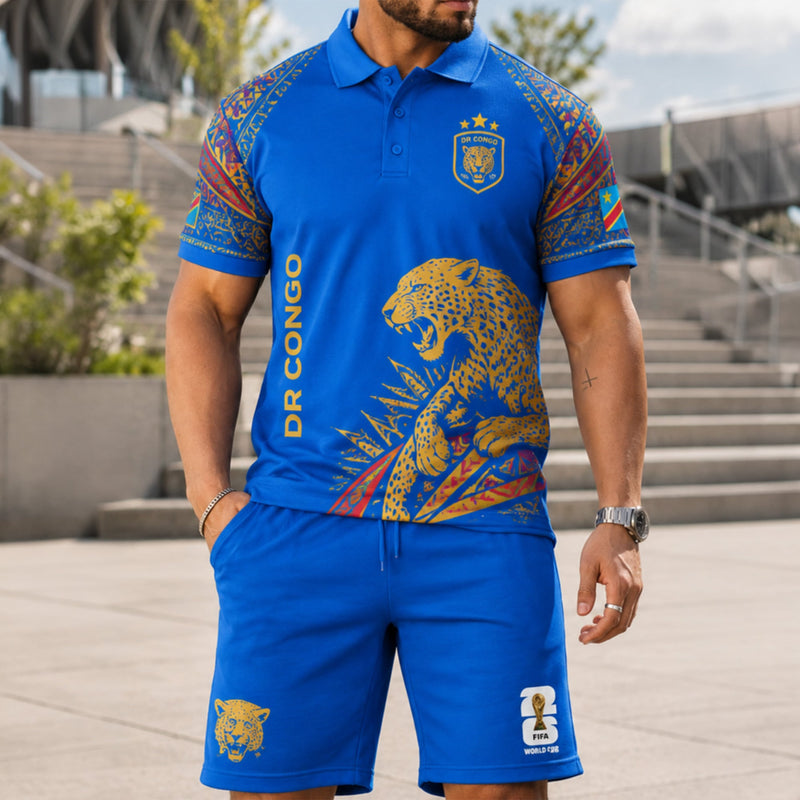 DR Congo World Cup 2026 Polo Short Set PVT015