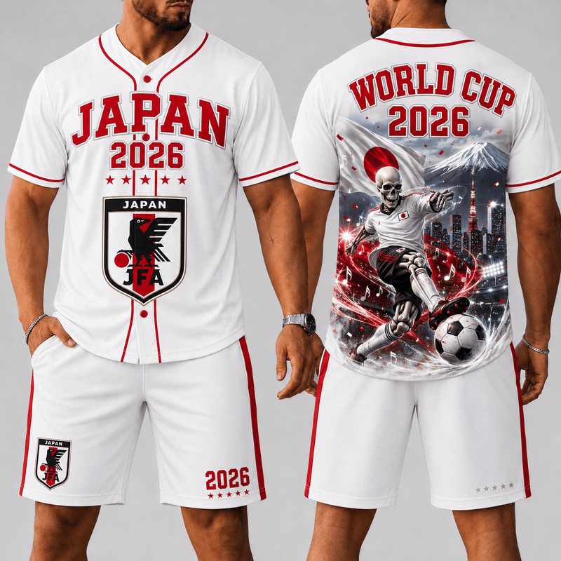 Japan WC 26 Skull Jersey Shorts Set