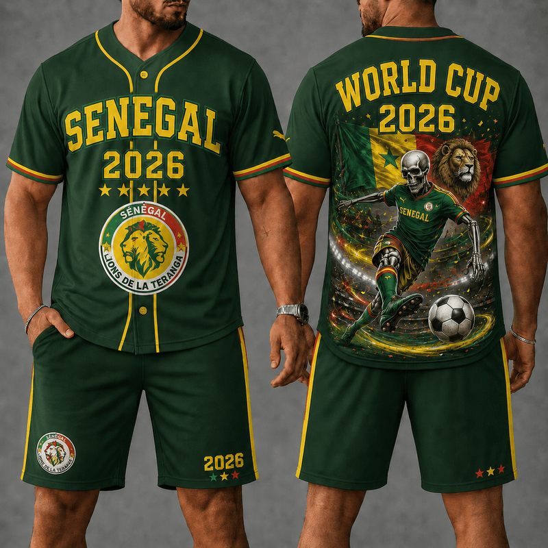Senegal WC 26 Skull Jersey Shorts Set