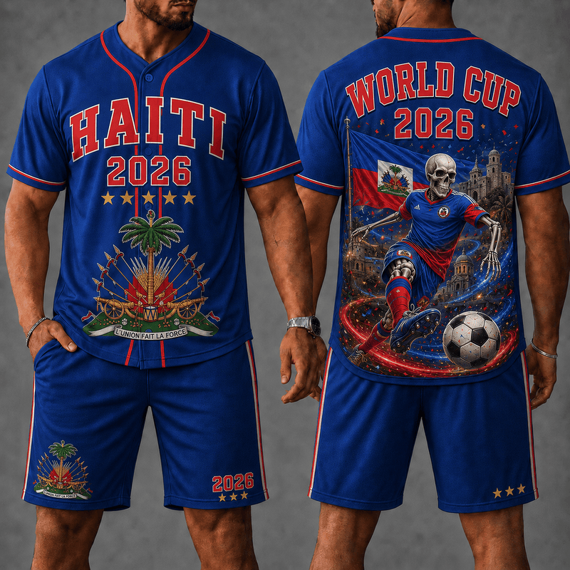 Haiti WC 26 Skull Jersey Shorts Set